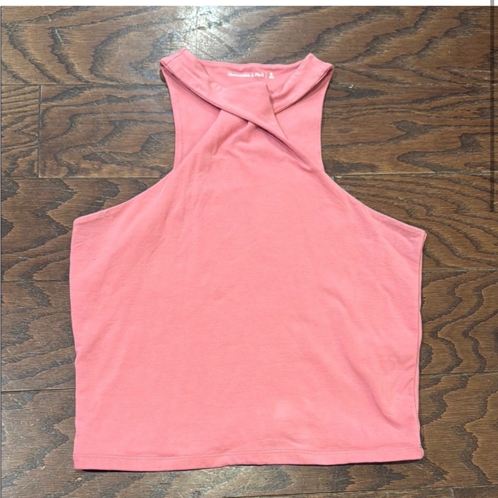Abercrombie & Fitch pink twist neck top